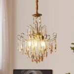 D0111 Dutti LED Brass Crystal Modern Chandelier for Dining Room, Restaurant, Showroom, Ballroom