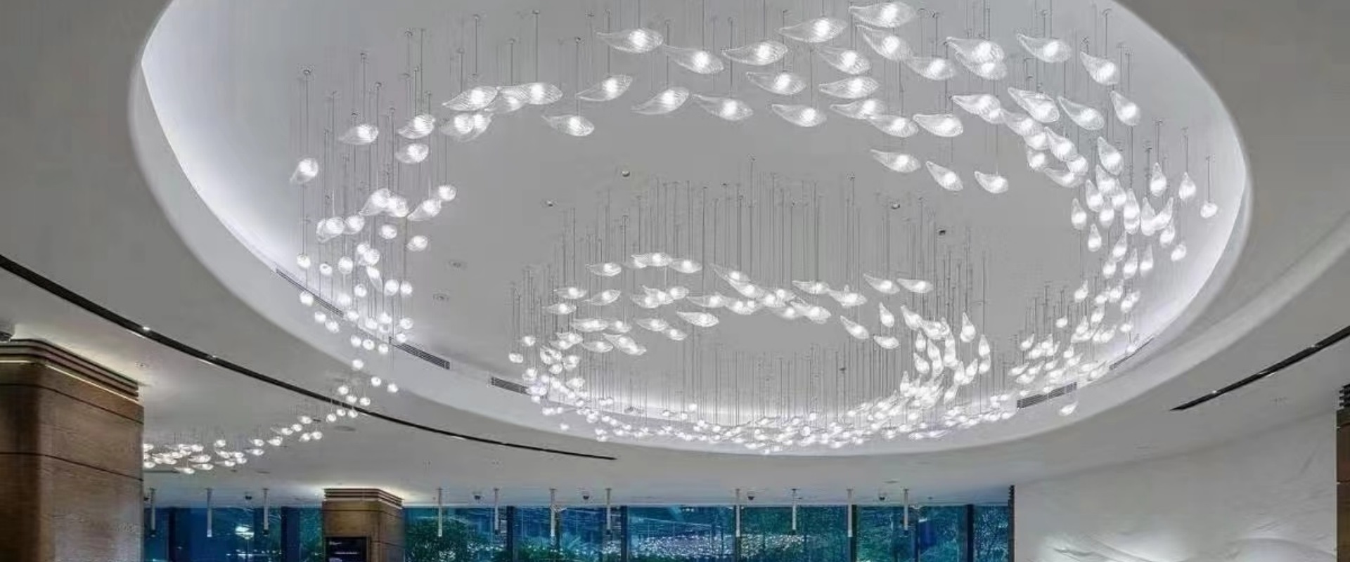 DUTTI LED Qatar Chandelier Modern Unique Custom Pendant Ceiling Lighting Fixtures Non-standard OEM ODM Glass Crystal Best Price