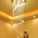 Dutti D0074 LED Chandelier Flush Mount Modern minimalist style crystal long villa duplex staircase lamp rotating living room hotel supermarket large hanging chandeliers lighting