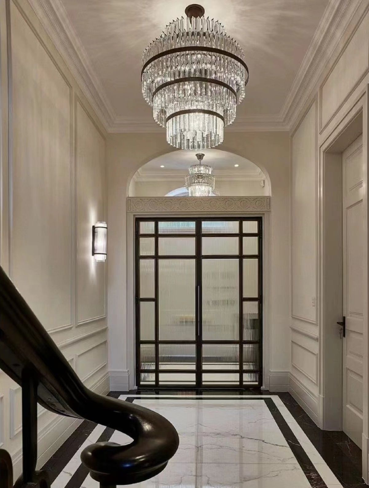 Dutti LED Modern Crystal Chandelier Pendant Lighting: Unique Design Custom for Villa Entryway